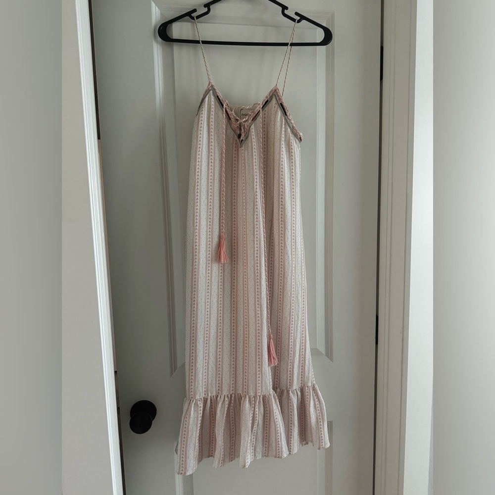 Sugarlips XS midi Pink and White Garden Party Dress